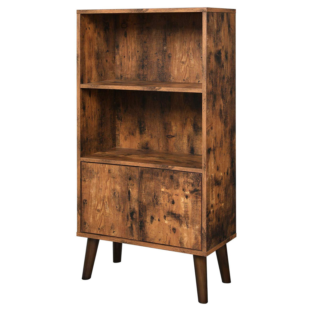 Regał Skendera dwudrzwiowy brąz w stylu vintage - zdjęcie 1