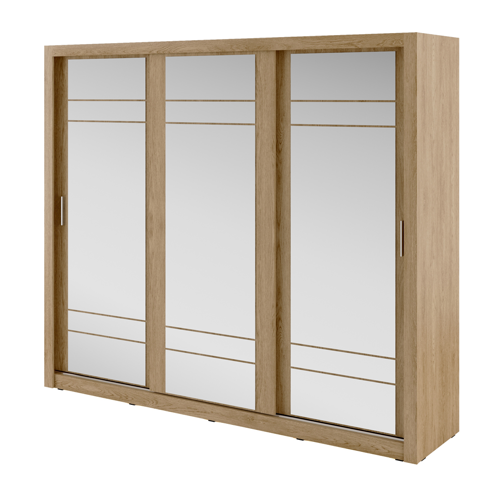 Szafa Arti 250 cm z trzema lustrami Dąb Shetland  - zdjęcie 1