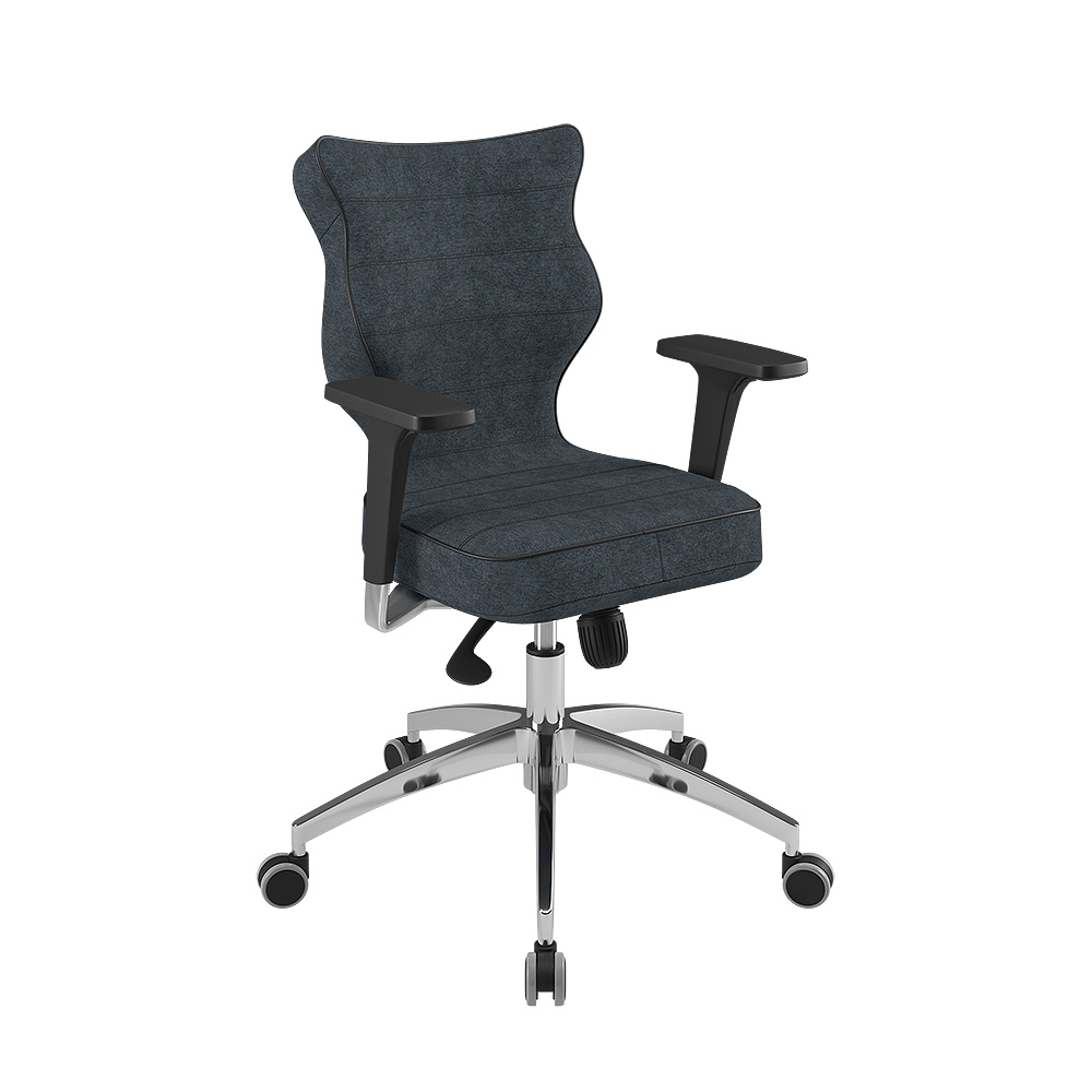 Krzesło biurowe Perto grafitowe na chromowanej podstawie - zdjęcie 1
