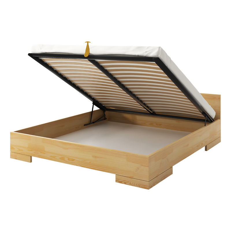 Łóżko Noava z drewna sosnowego z pojemnikiem na pościel - zdjęcie 1