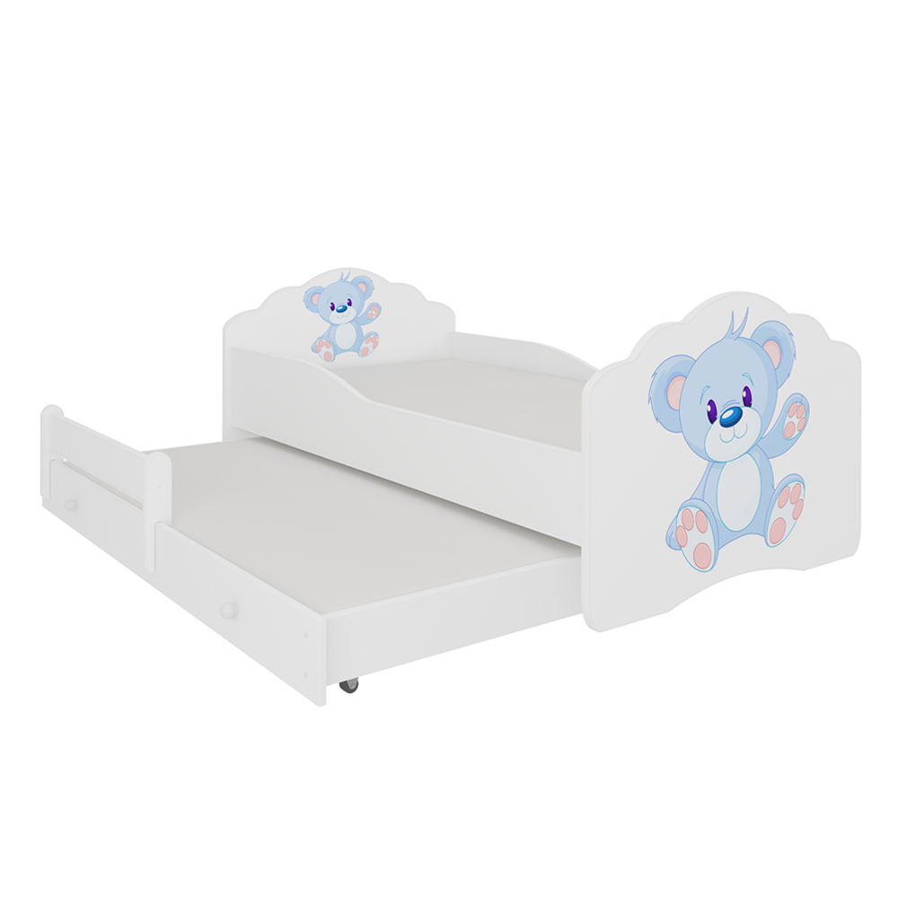 Łóżko dziecięce podwójne Ruhsen 160x80 cm Niebieski Miś - zdjęcie 1