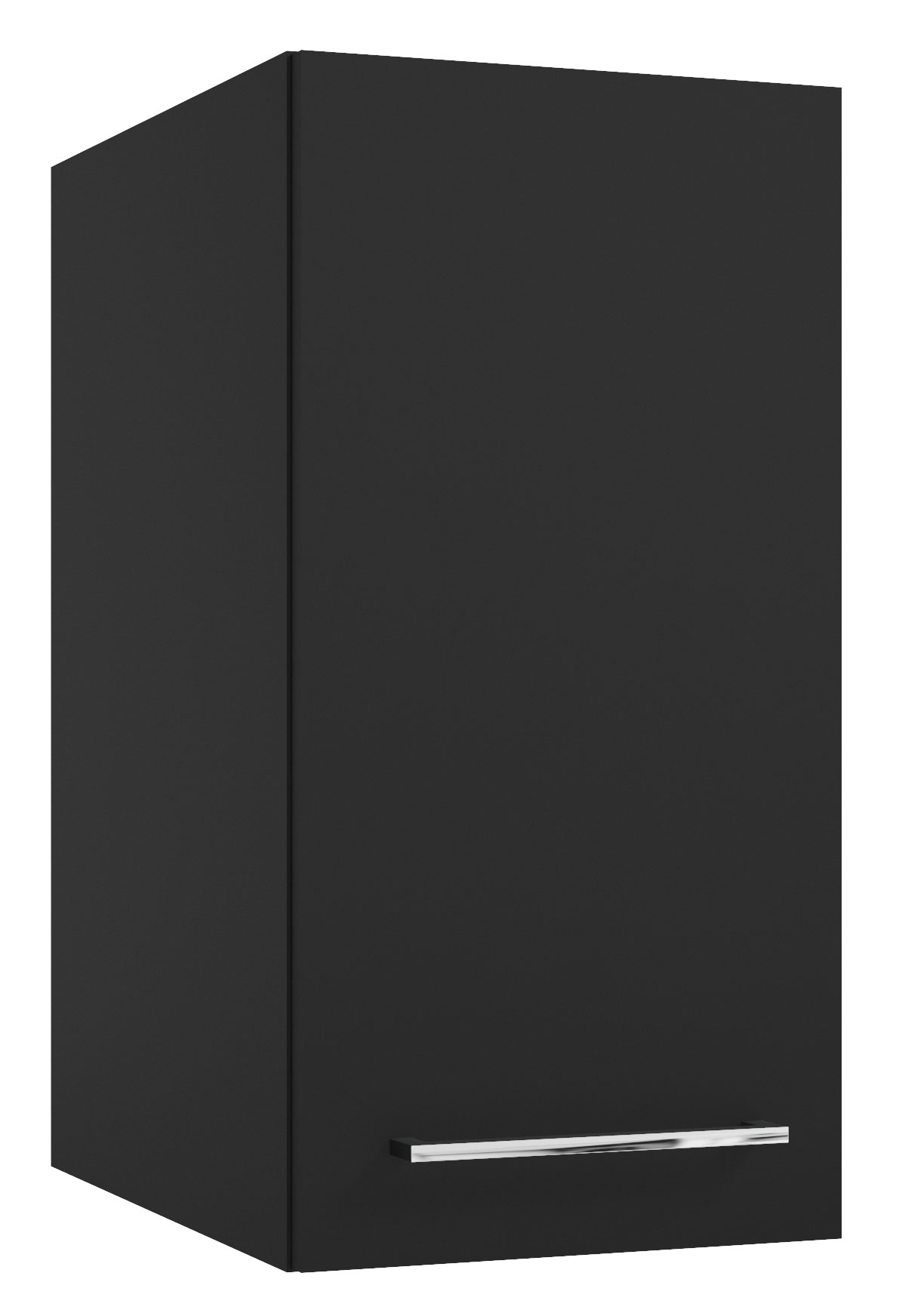 Szafka łazienkowa Modullac 30 cm wisząca głęboka czarna ze srebrnym uchwytem - zdjęcie 1