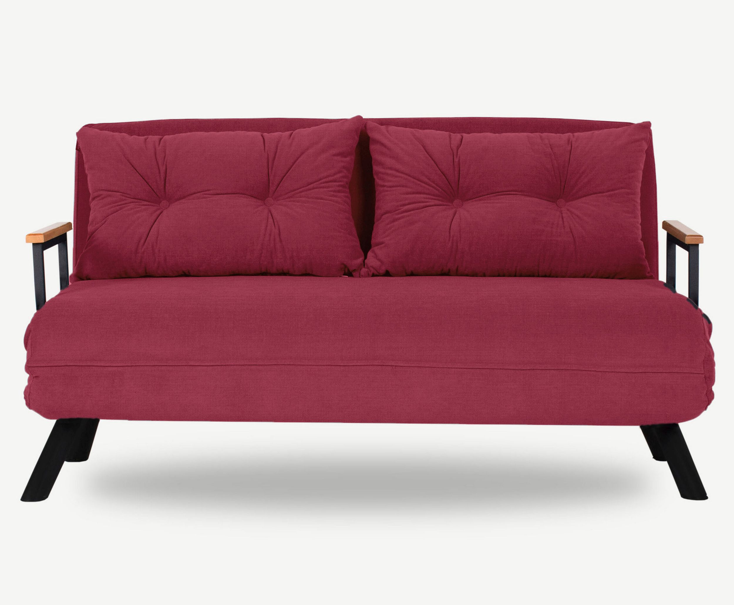 Kanapa rozkładana dwuosobowa Aligmart bordowa - zdjęcie 1