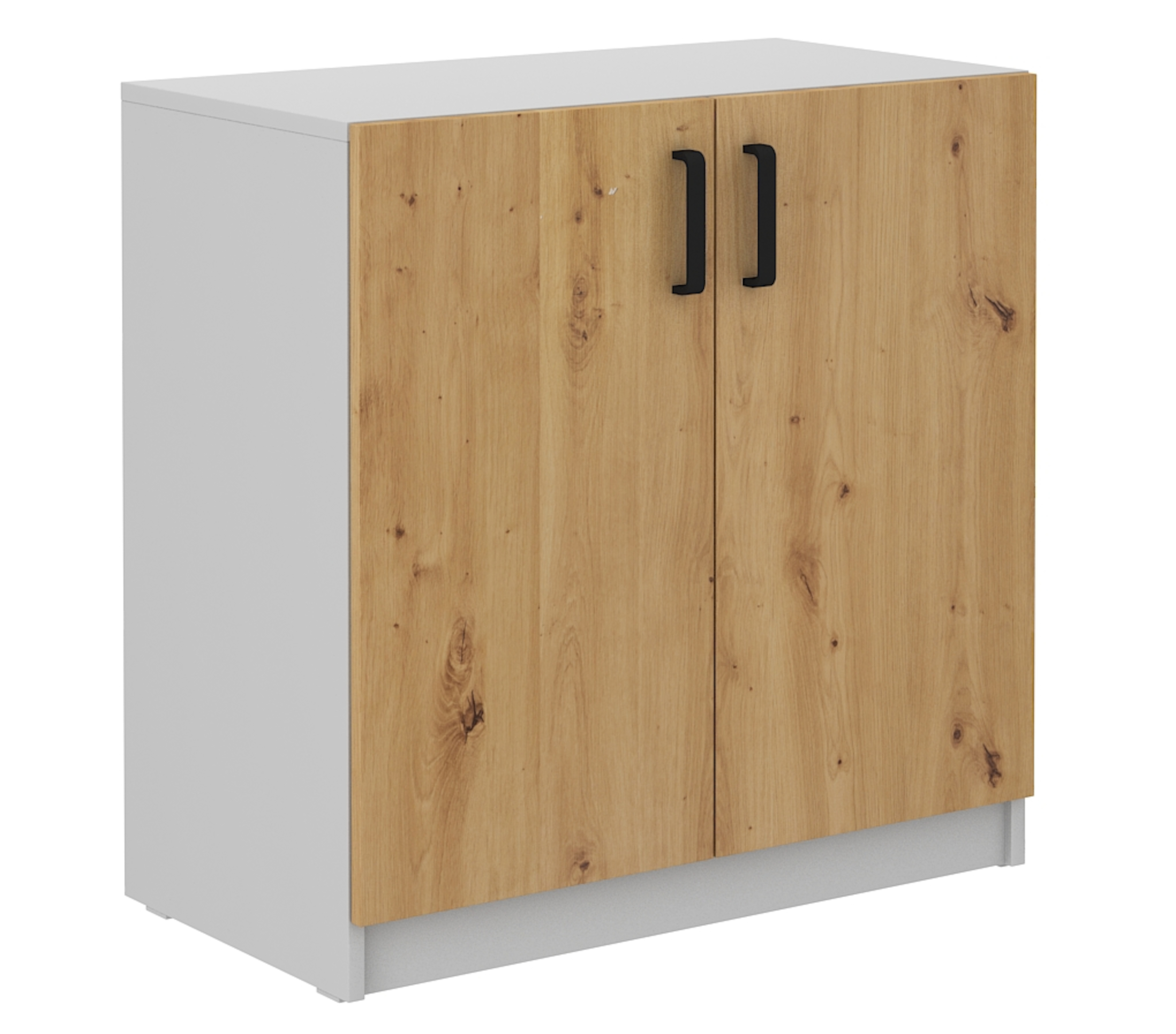 Komoda Stundly dwudrzwiowa 80 cm Szary/Dąb artisan - zdjęcie 1