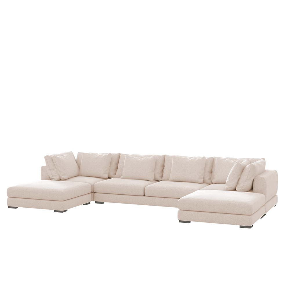 Narożnik modułowy Mia U-kształtny beżowy w tkaninie łatwoczyszczącej - zdjęcie 1