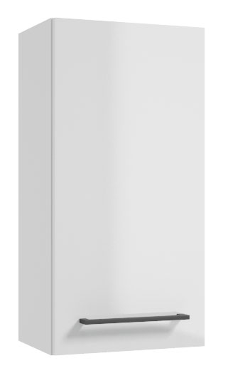 Szafka łazienkowa Modullac 30 cm wisząca biały połysk z czarnym uchwytem - zdjęcie 1