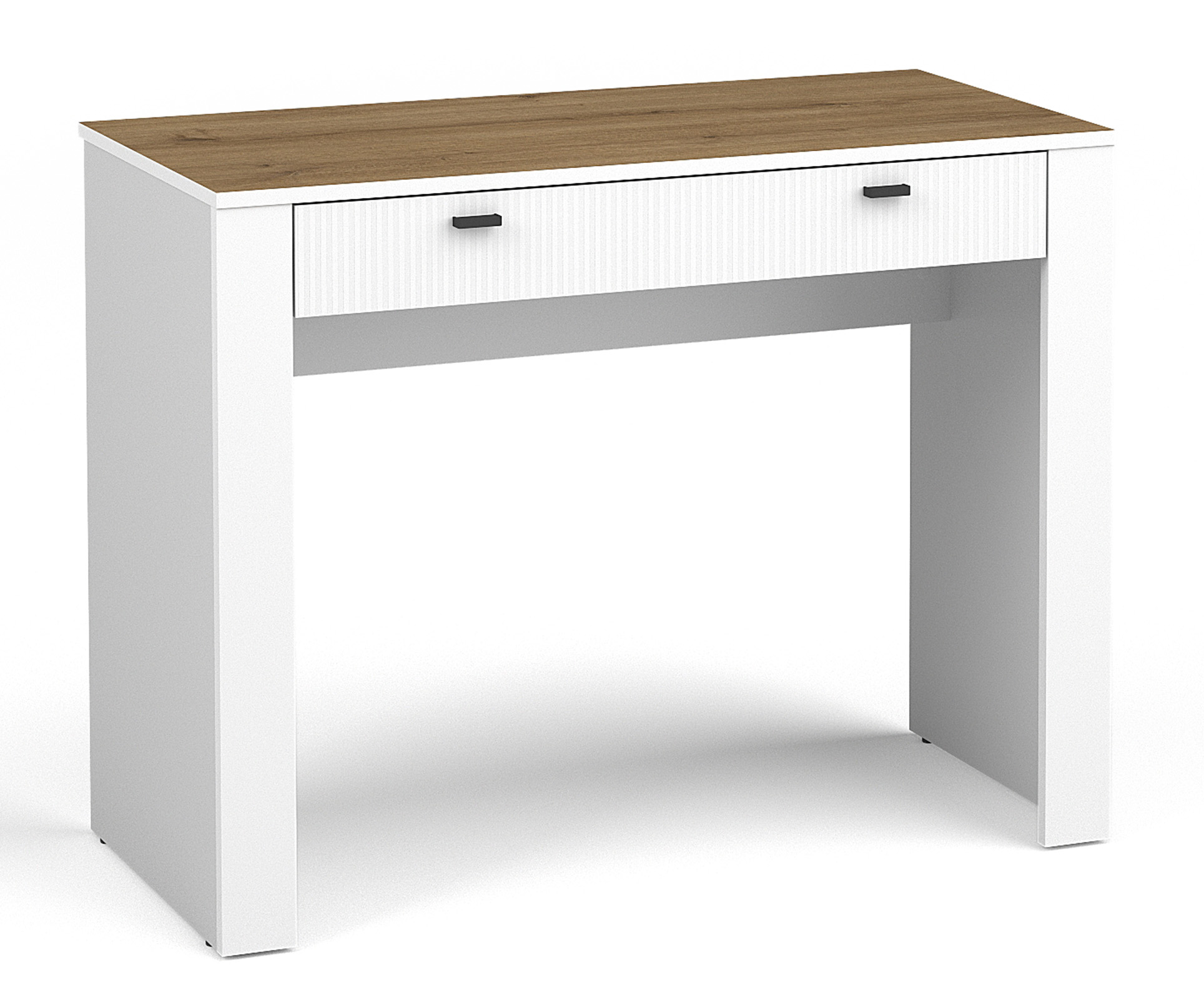 Toaletka Lammila z szufladą 99 cm biały / dąb whisky - zdjęcie 1