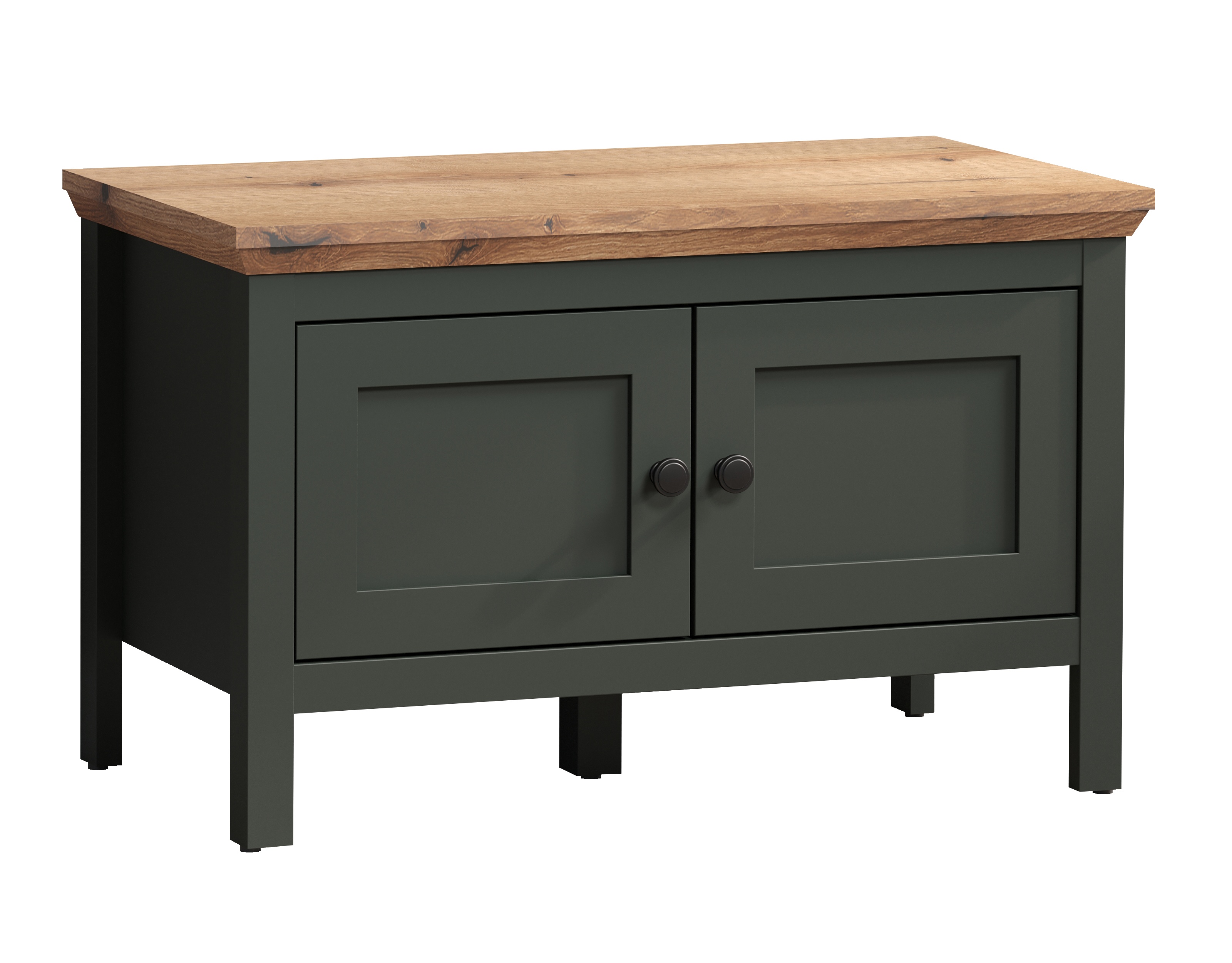 Szafka na buty Foreells zielona/ dąb Evoke - zdjęcie 1