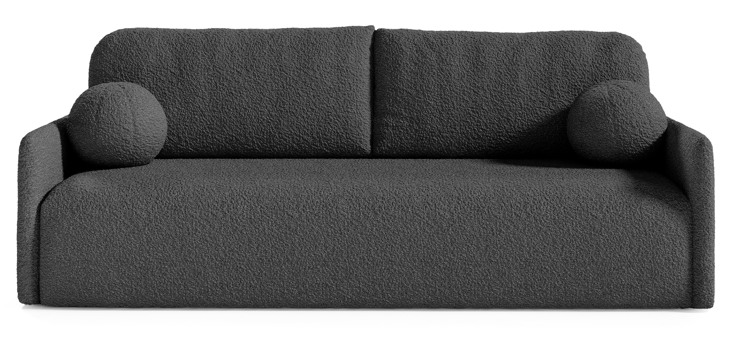 Kanapa rozkładana Glove z pojemnikiem na pościel grafitowa boucle - zdjęcie 1