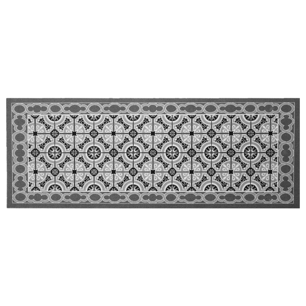 Dywanik do kuchni Nooris z motywem mozaiki ciemnoszary - zdjęcie 1