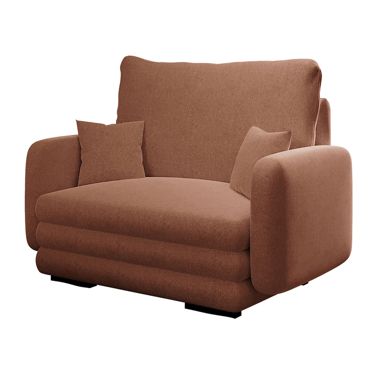 Fotel kubełkowy Lincino miedziany w tkaninie łatwoczyszczącej - zdjęcie 1