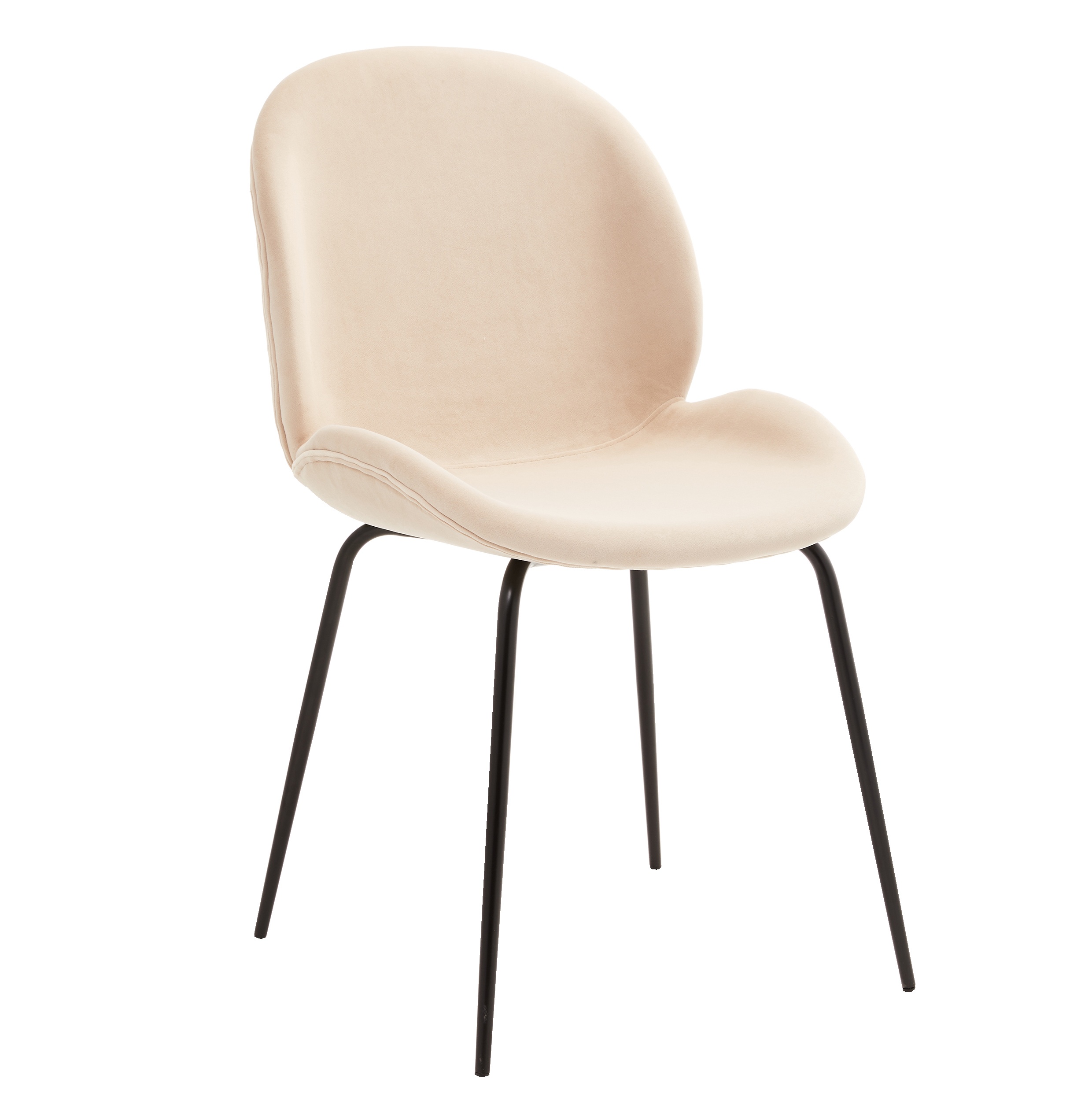 Krzesło tapicerowane Feneve beżowy velvet - zdjęcie 1