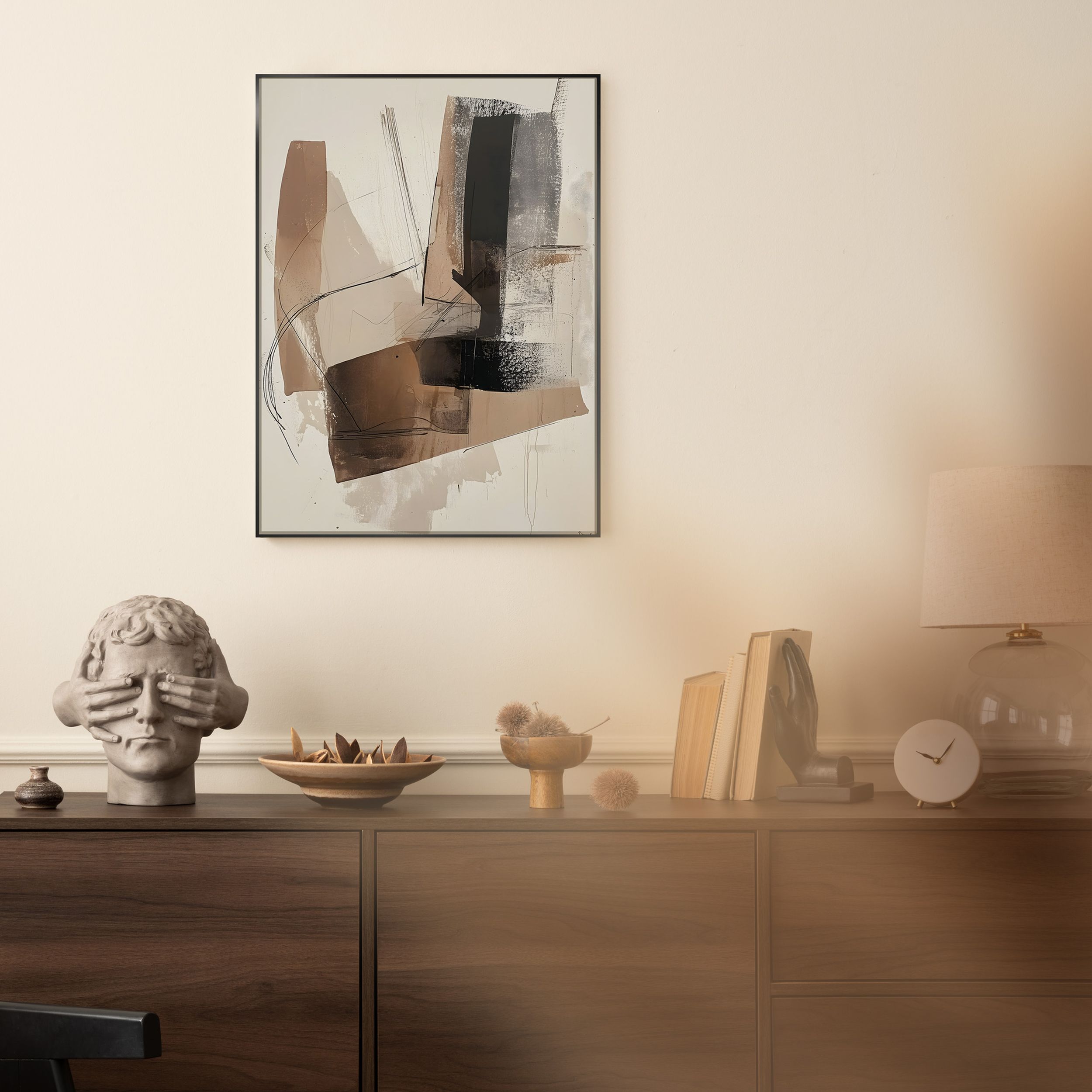 Obraz w czarnej ramie Diffused 70x50 cm