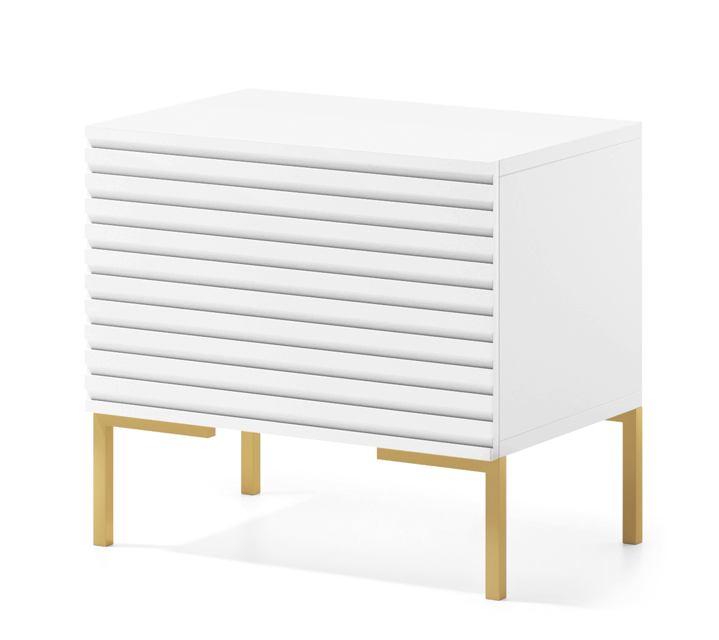 Szafka nocna Lammelo biała ze złotymi nogami - zdjęcie 1