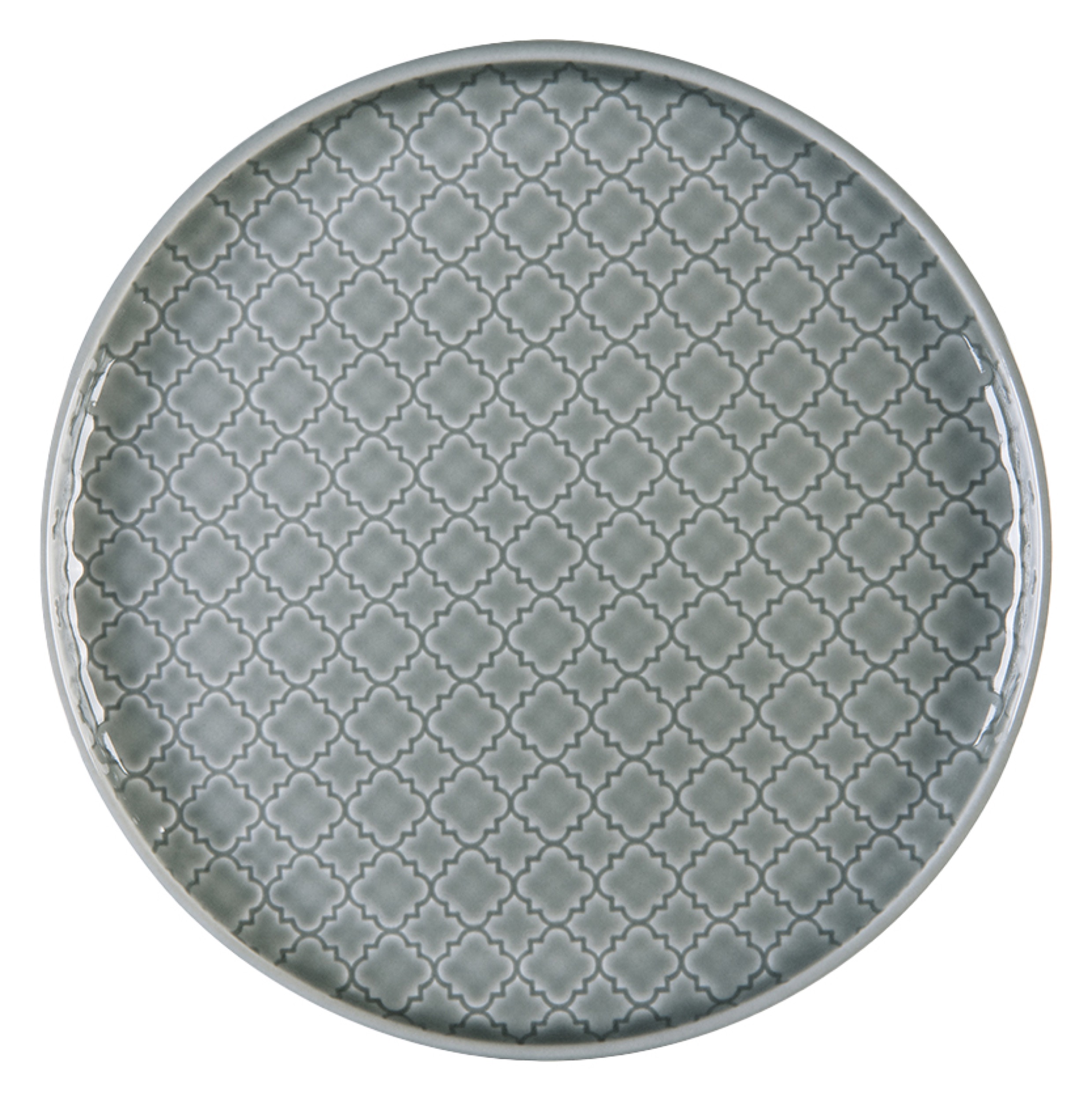 Talerz płytki porcelanowy Marrakesz 20 cm szary - zdjęcie 1
