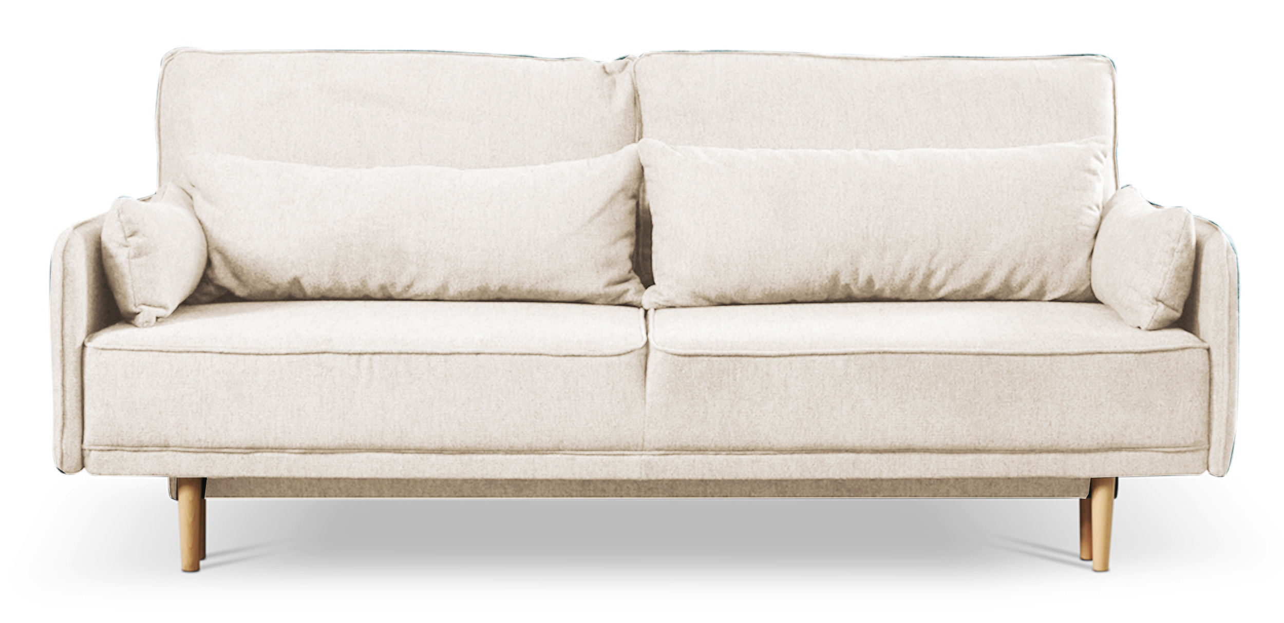 Kanapa rozkładana trzyosobowa Spider kremowa welur hydrofobowy - zdjęcie 1