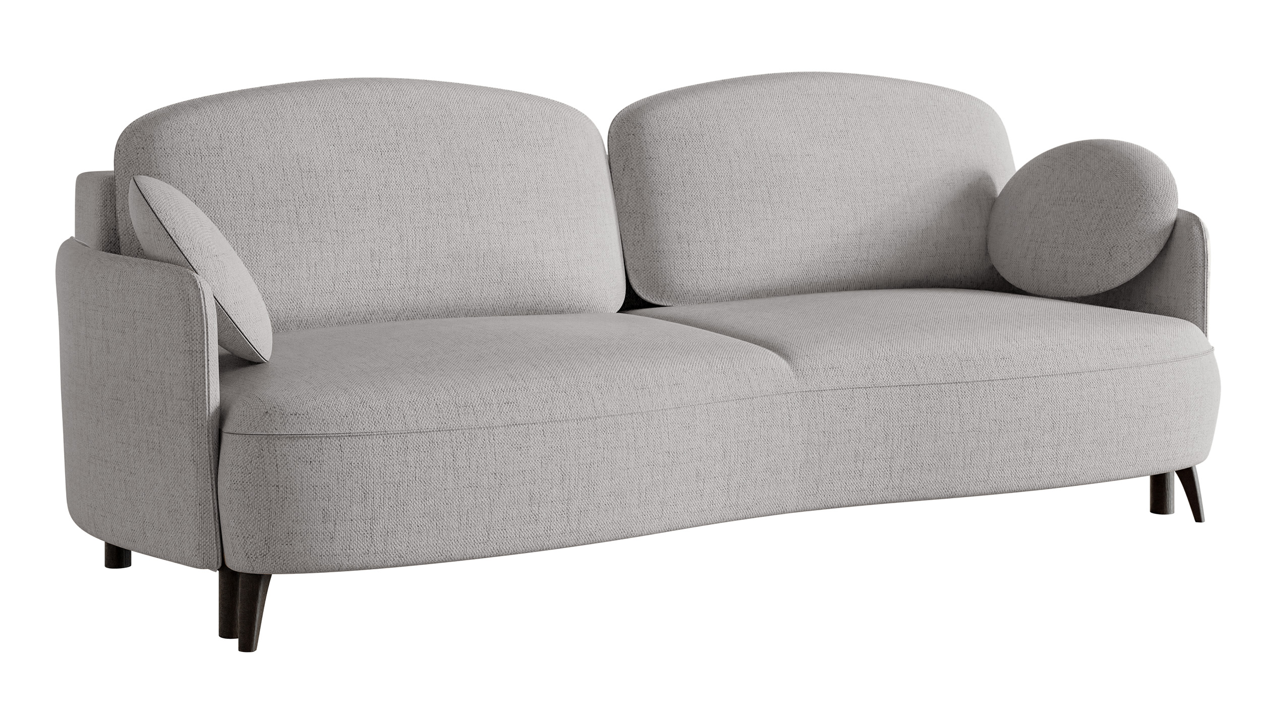 Kanapa rozkładana trzyosobowa Raviolo z pojemnikiem szara szenil hydrofobowy nóżki czarne - zdjęcie 1