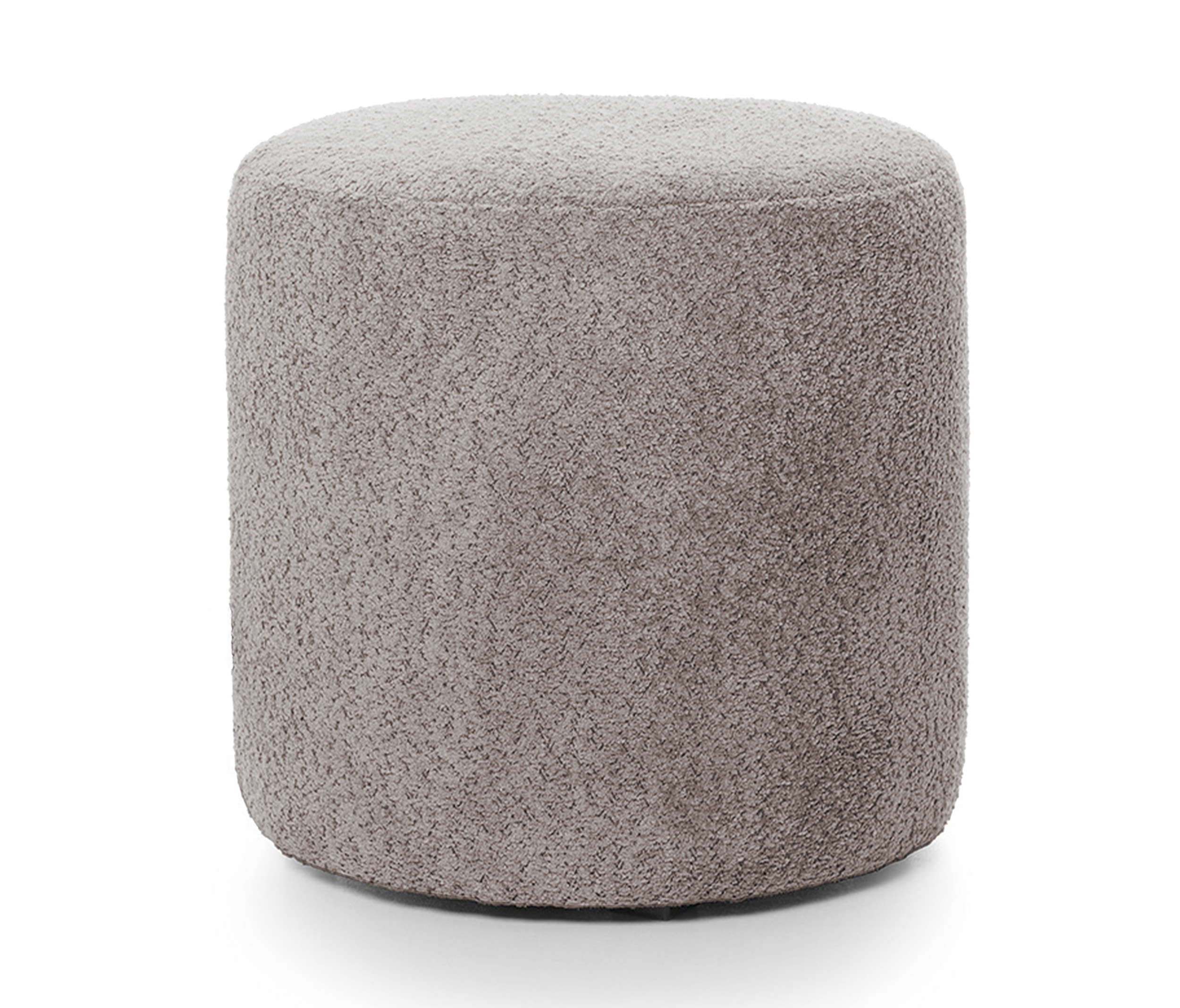 Runde Pouf Seppio 45 cm grau-braun aus Boucle-Stoff