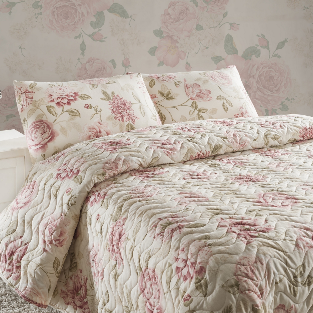 Narzuta Pastel Roses 200x220 cm z dwiema poszewkami na poduszkę 50x70 cm - zdjęcie 1