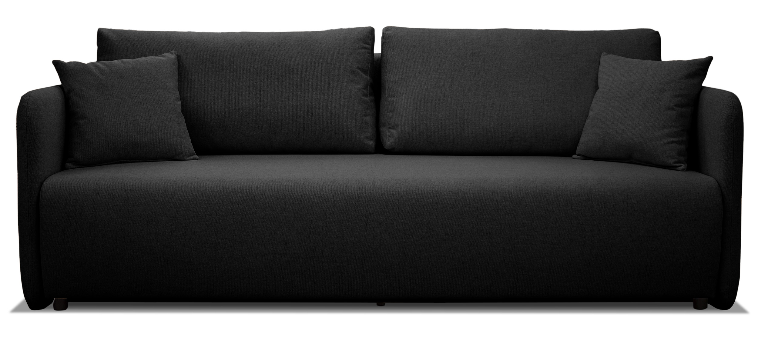 Kanapa rozkładana trzyosobowa Anvio z pojemnikiem na pościel czarna plecionka - zdjęcie 1