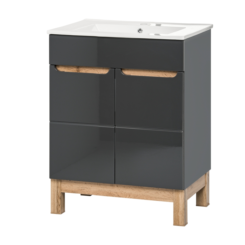 Szafka pod umywalkę Jakkarta grafitowa 60 cm - zdjęcie 1