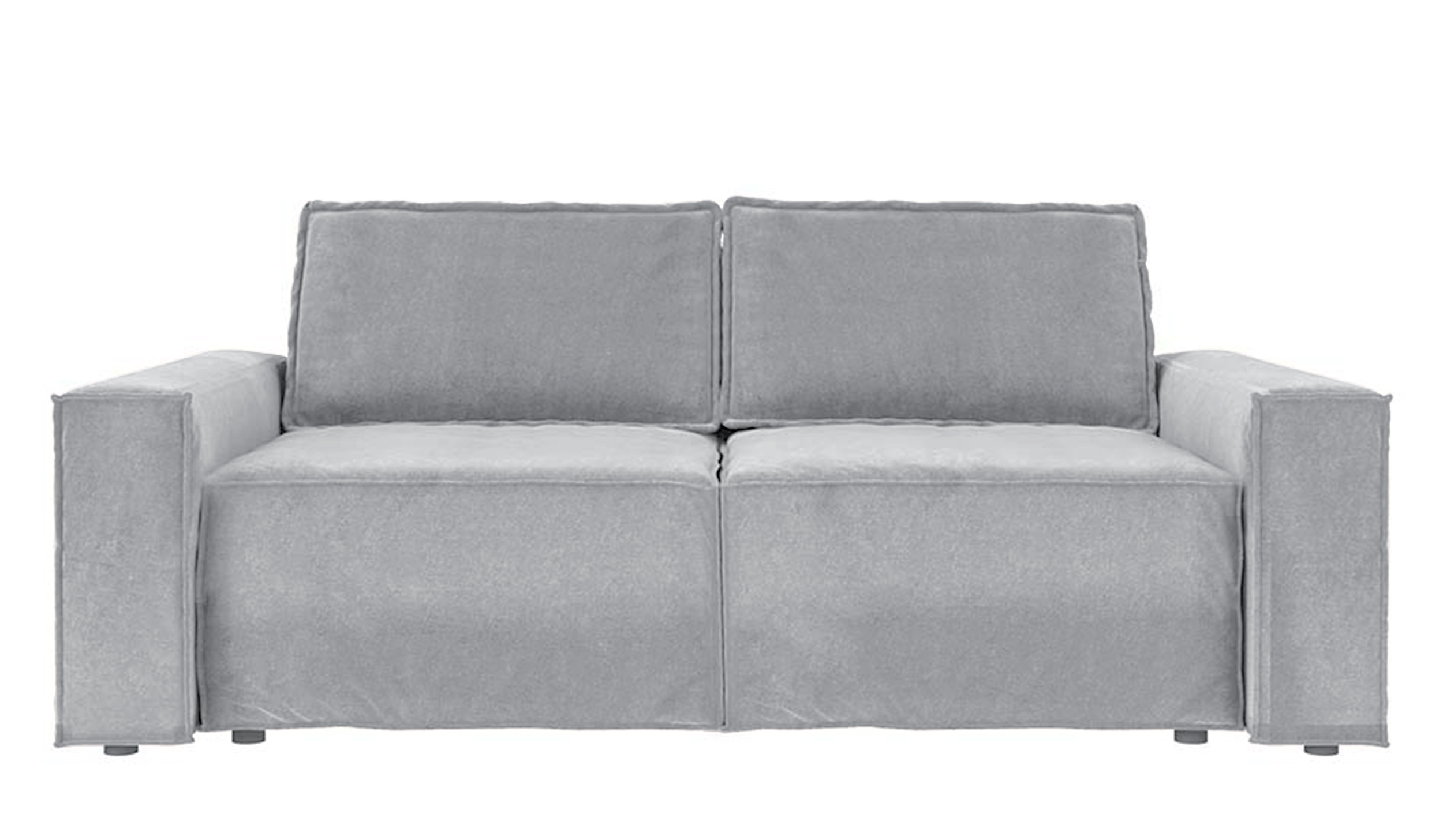 Kanapa rozkładana trzyosobowa Copertino jasnoszara welur hydrofobowy - zdjęcie 15