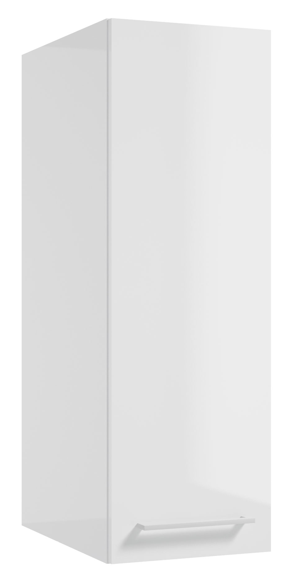 Szafka łazienkowa wysoka Modullac 30 cm wisząca głęboka biały połysk z białym uchwytem - zdjęcie 1