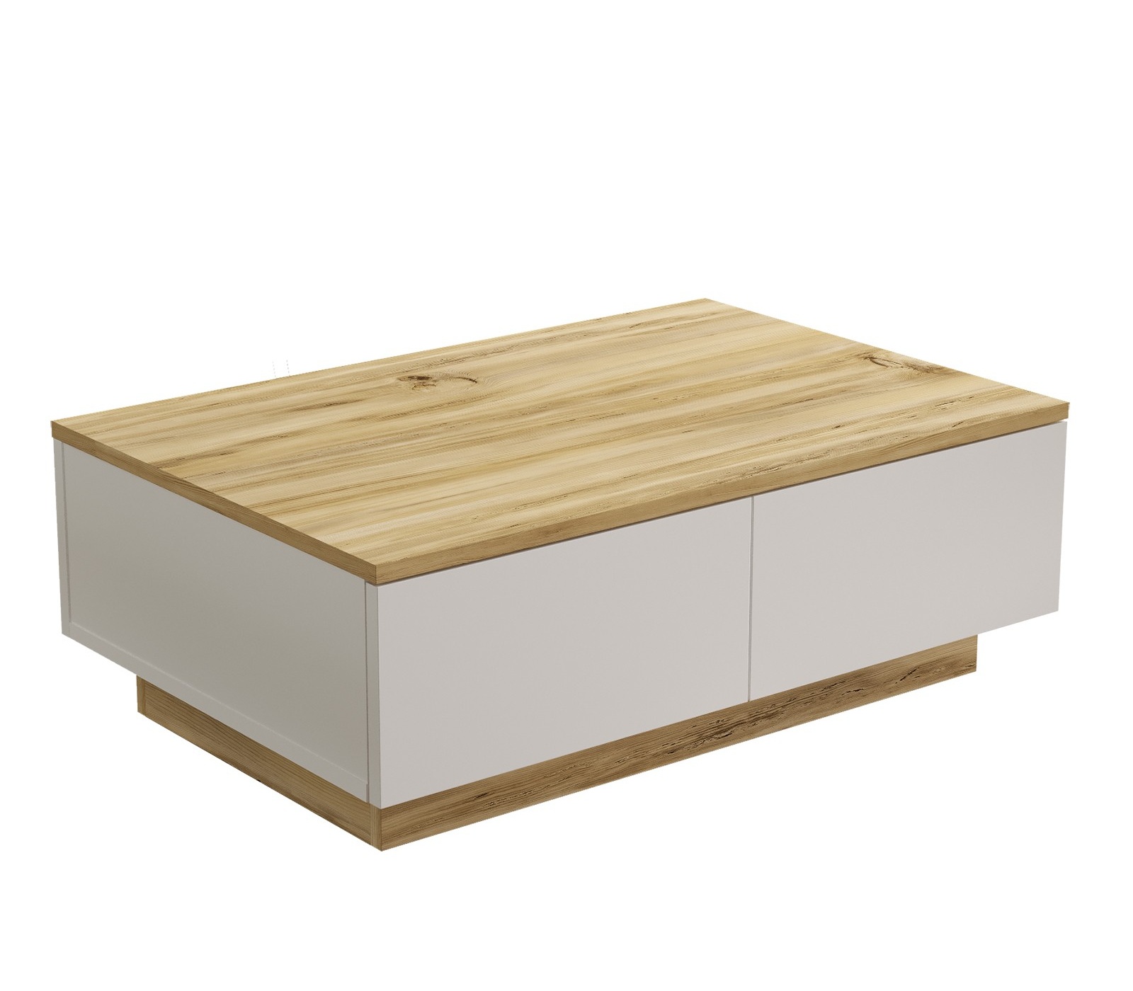 Ława ze schowkami Destrize 90x60 cm dąb-biały - zdjęcie 1
