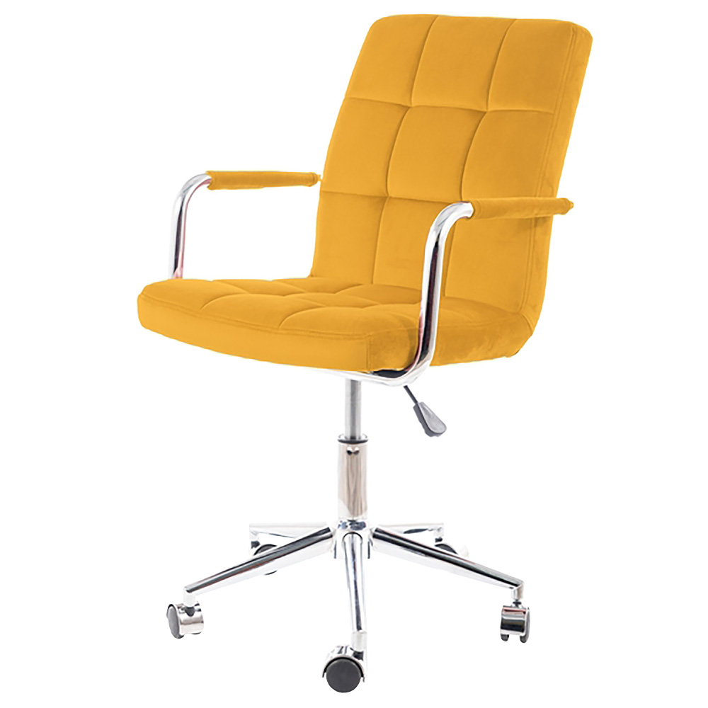 Fotel biurowy Salmerin obrotowy miodowy velvet - zdjęcie 1