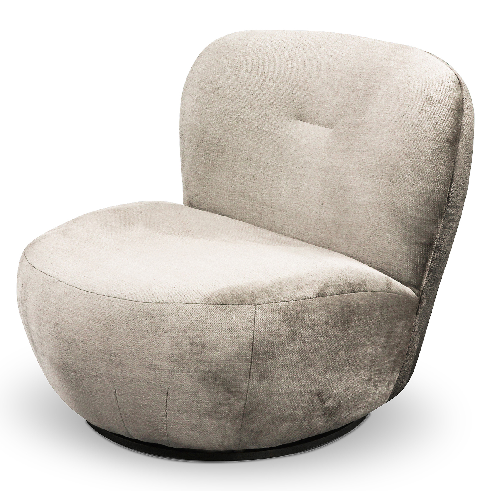 Fotel obrotowy Nicolino beżowy velvet łatwoczyszczący - zdjęcie 1