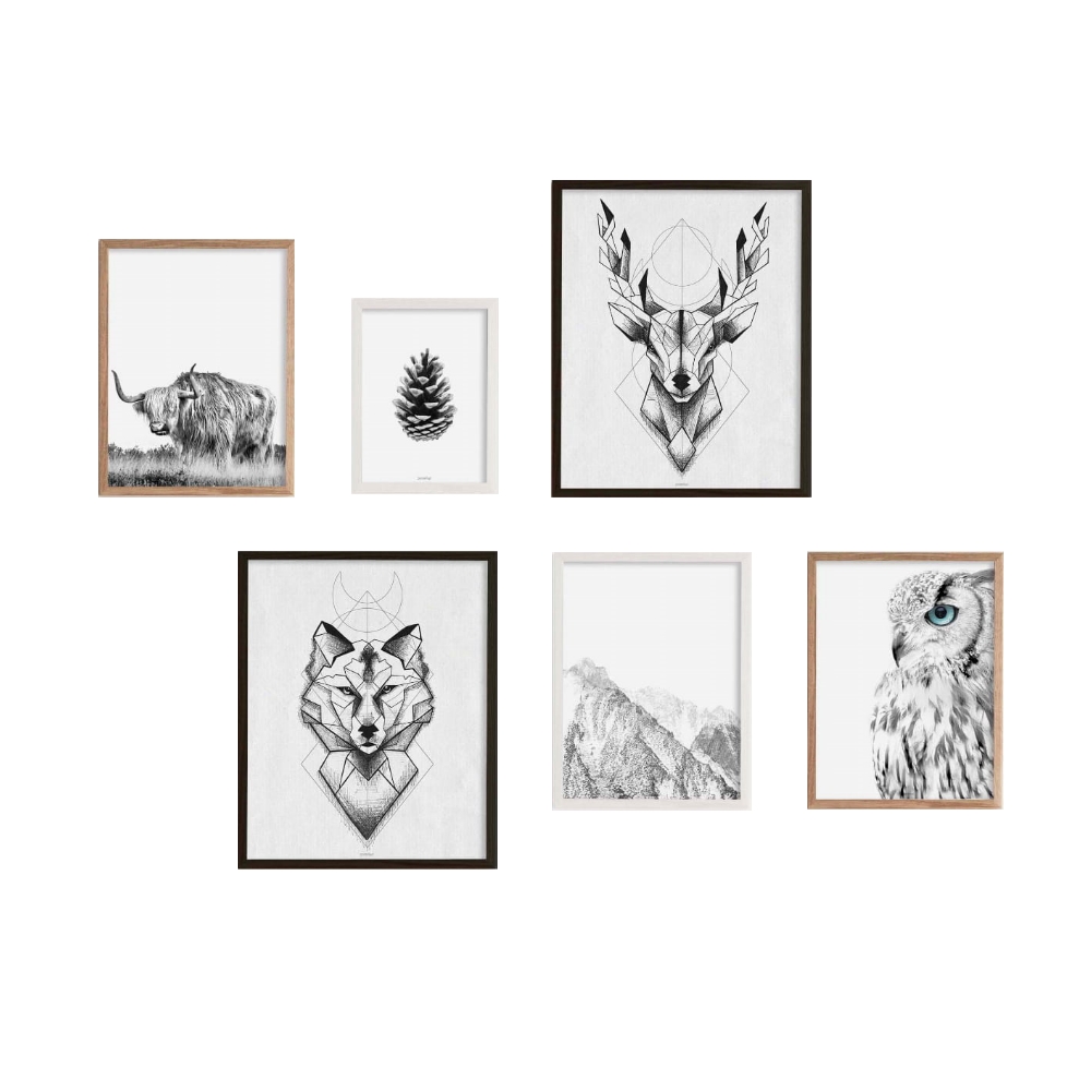 Galeria sześciu obrazów Intybus z wyborem ramy - zdjęcie 1