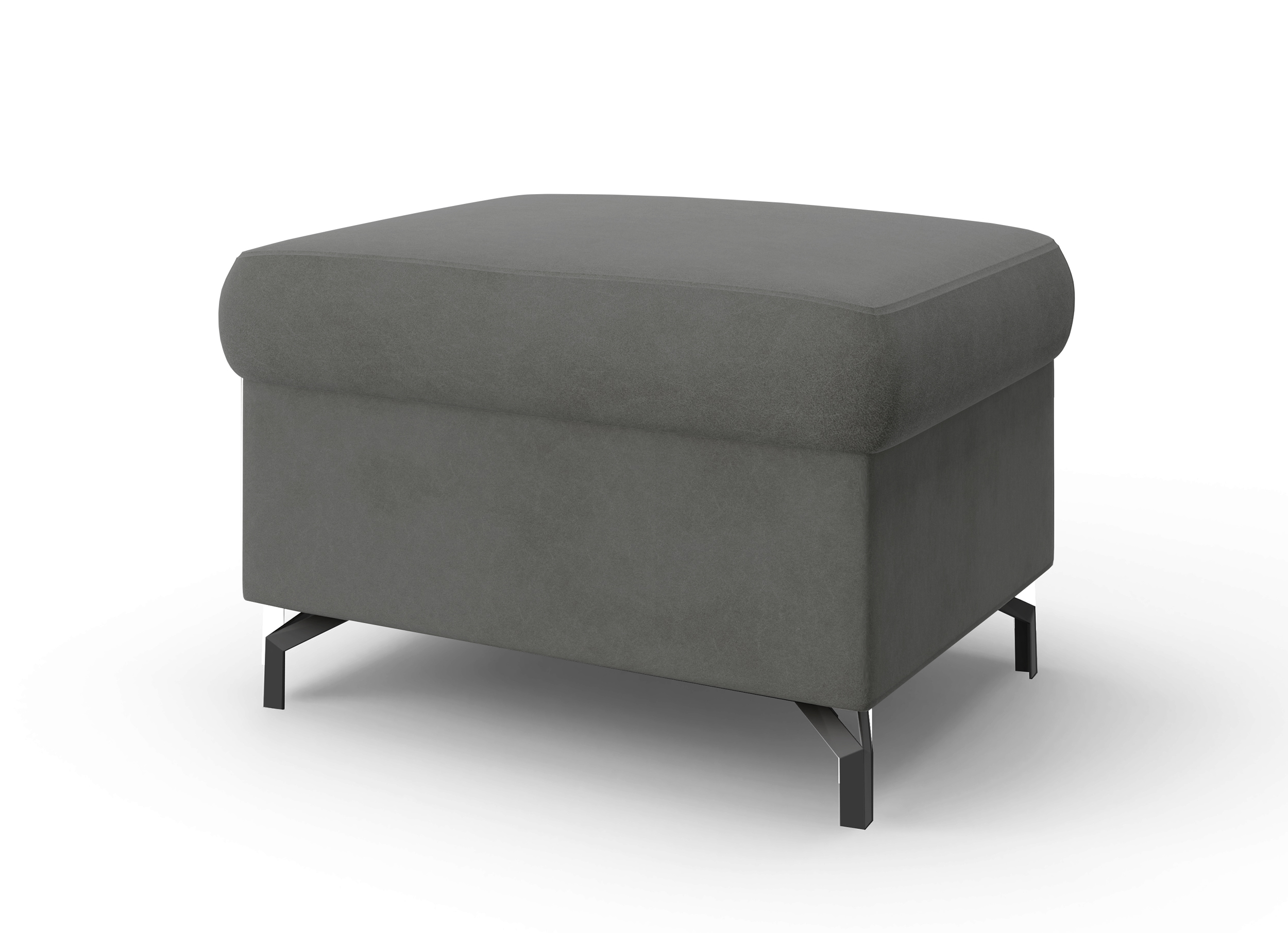 Pufa Lambo z pojemnikiem ciemnoszara welur łatwoczyszczący - zdjęcie 1