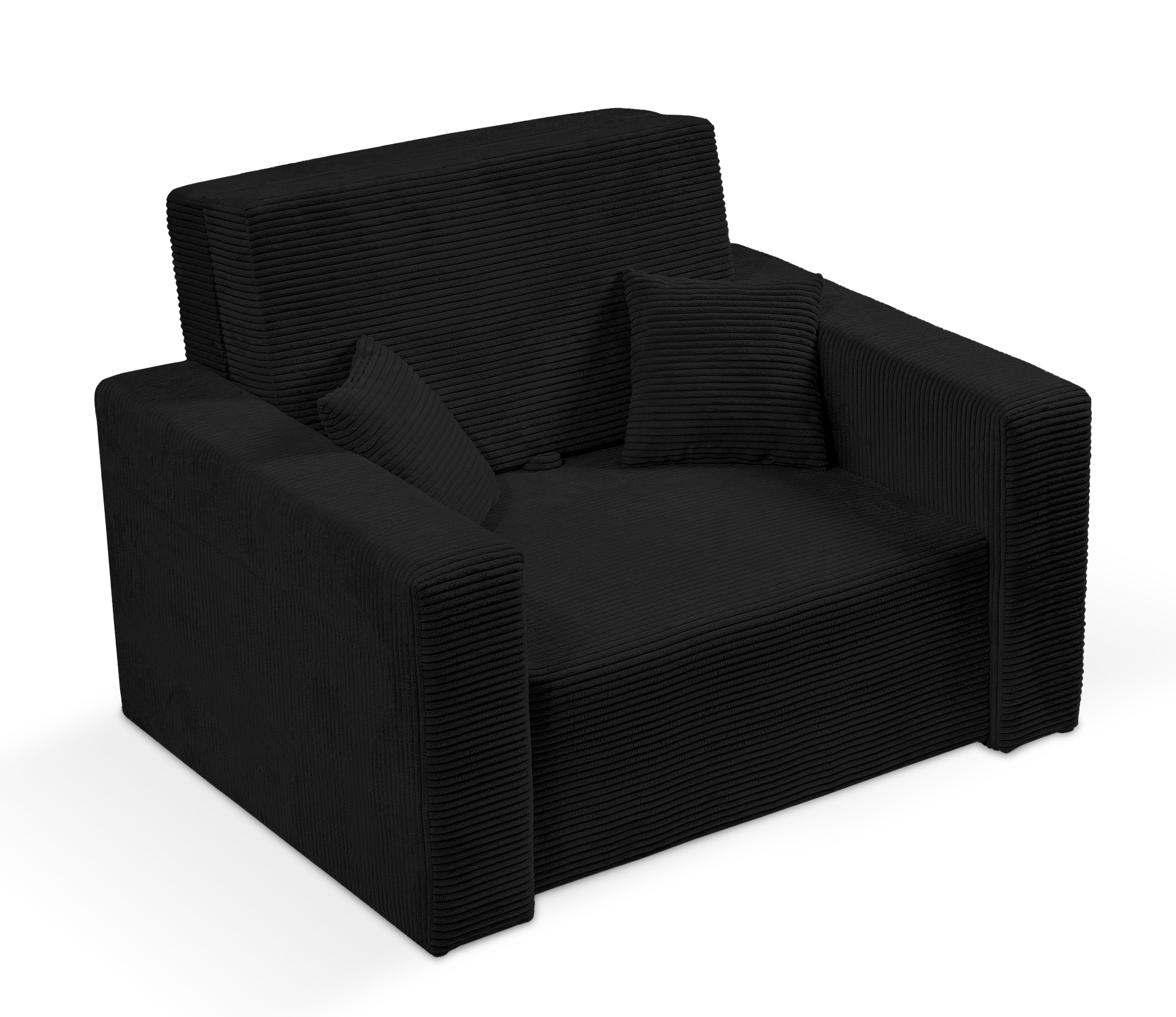 Amerykanka jednoosobowa Peroso czarna z pojemnikiem sztruks - zdjęcie 1