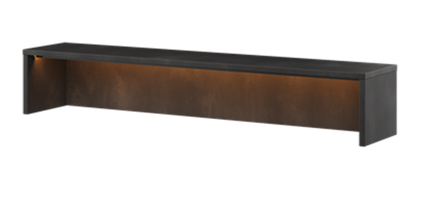 Nadstawka do biurka Teen Flex z oświetleniem pomarańczowym 110 cm Raw steel - zdjęcie 1