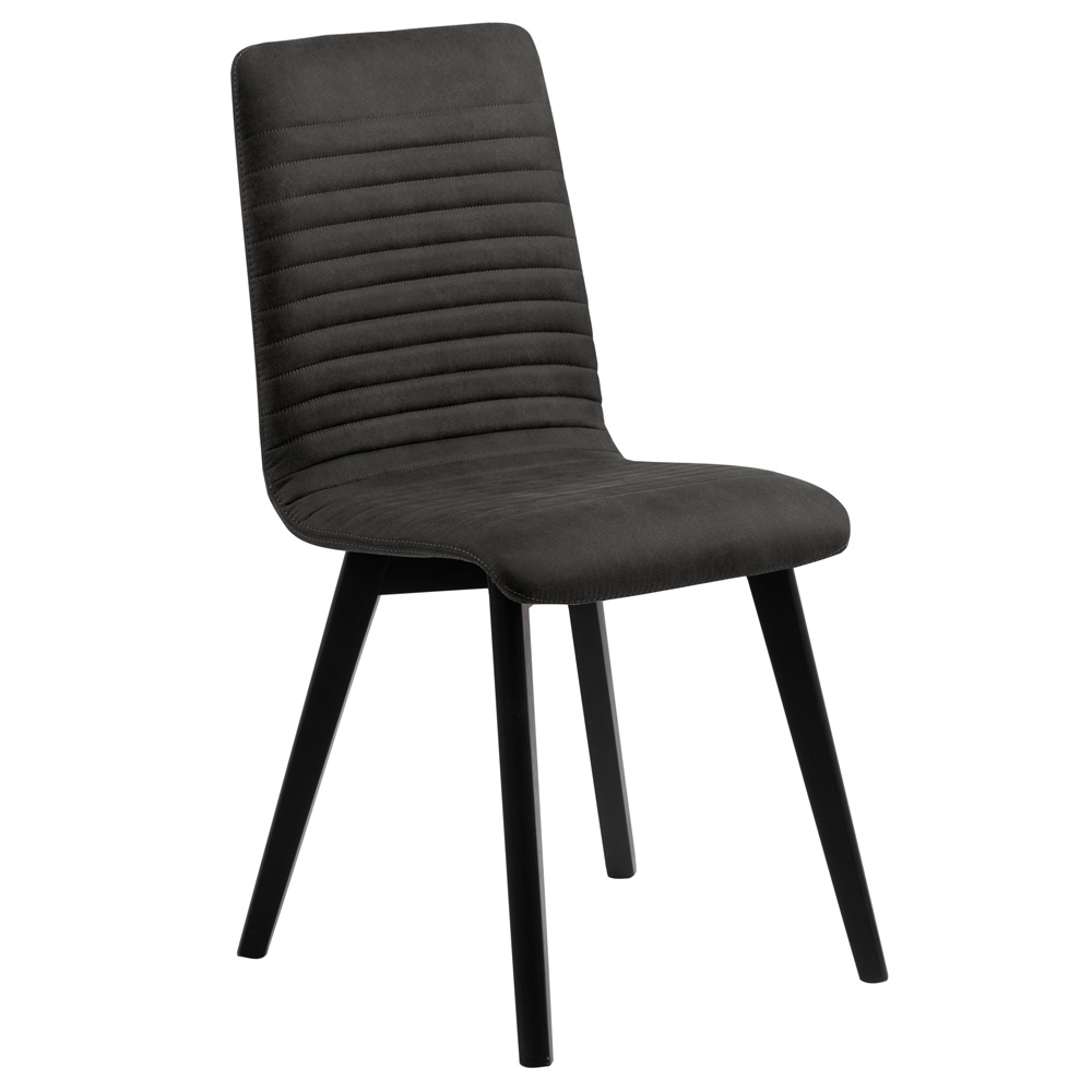 Krzesło tapicerowane Artito antracytowe na czarnych nóżkach