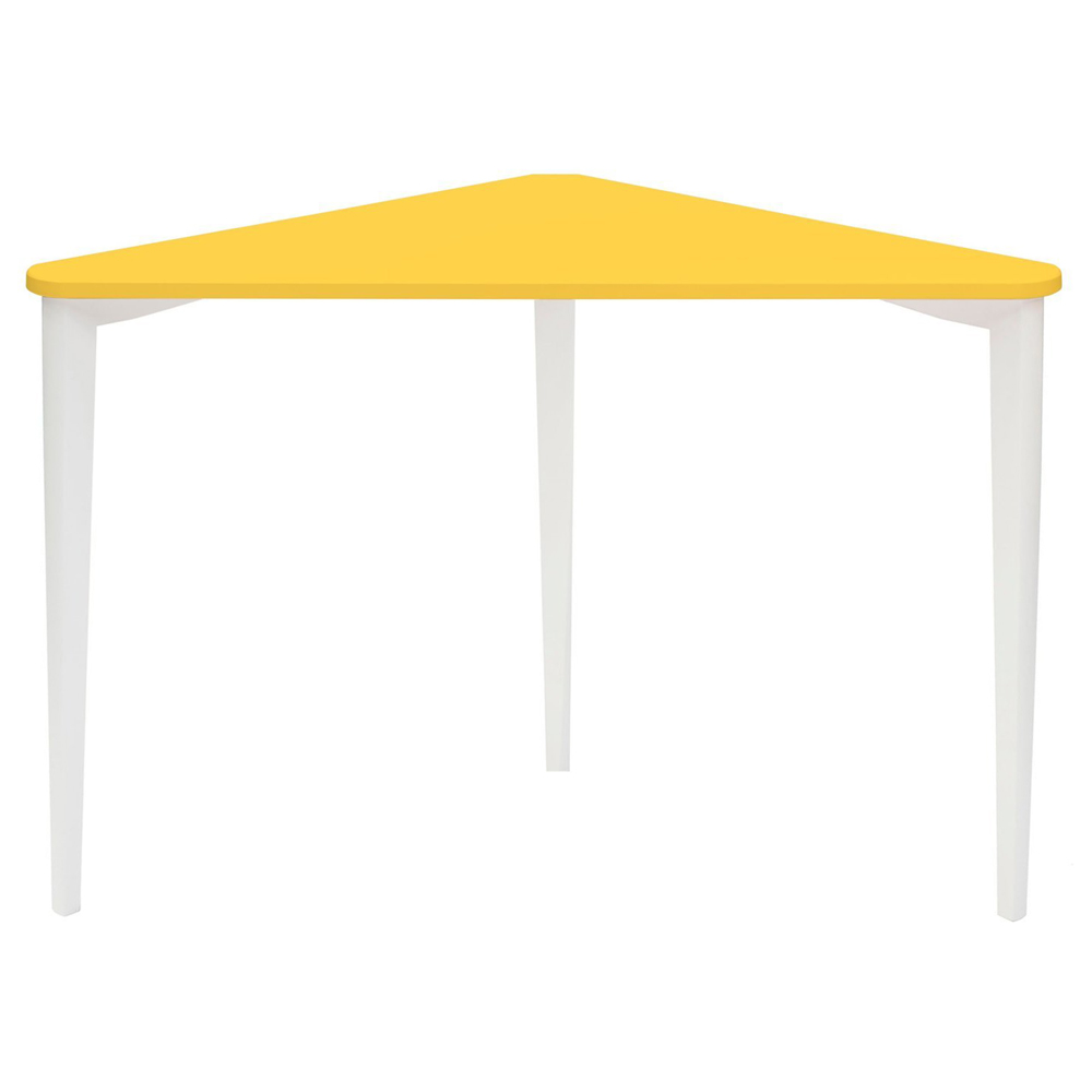  Biurko narożne Naja 114x85 cm biała podstawa Żółty - zdjęcie 3