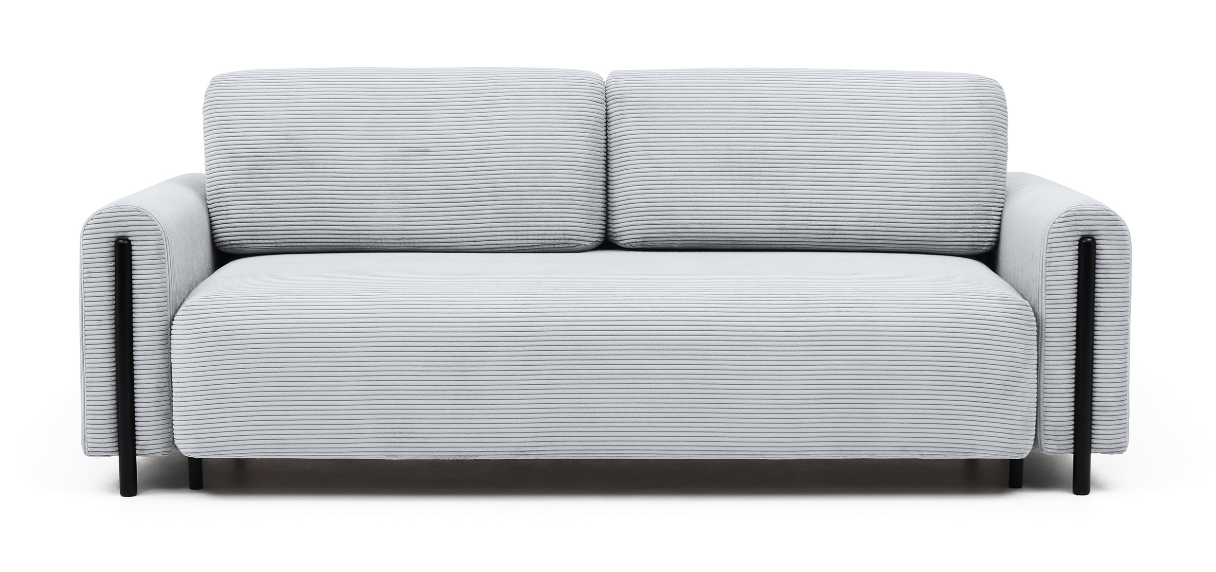 Kanapa rozkładana trzyosobowa Cavalese z pojemnikiem na czarnych nóżkach szara sztruks - zdjęcie 1