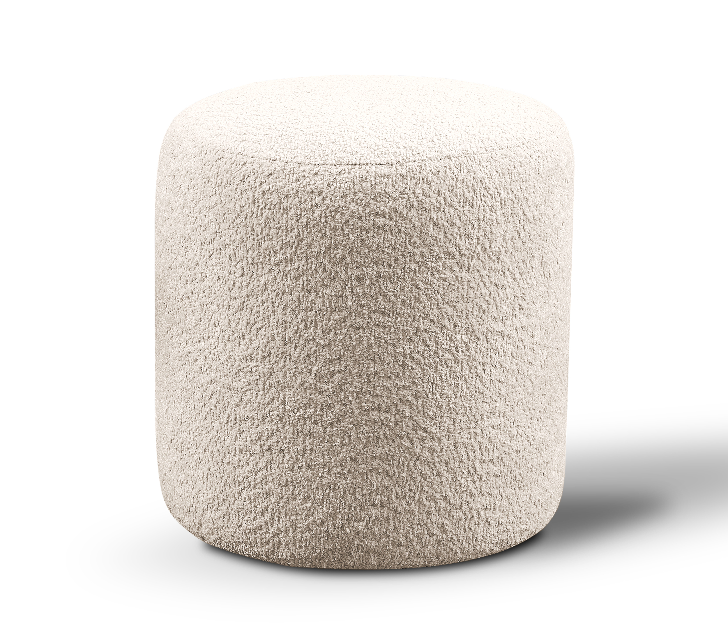 Pufa 40 cm Carmela jasnobeżowa boucle nogi czarne - zdjęcie 1