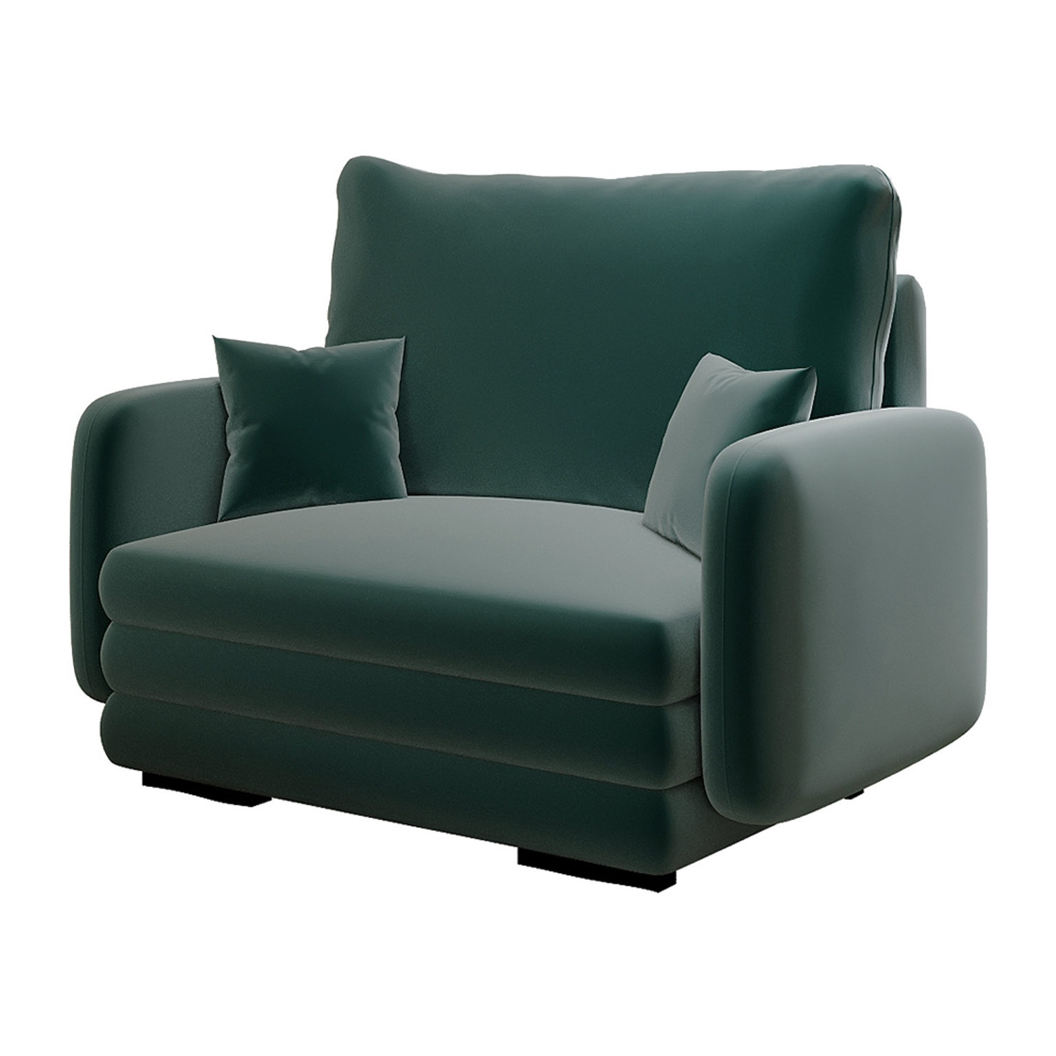 Fotel kubełkowy Lincino zielony welur - zdjęcie 1