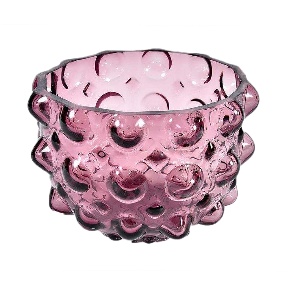 Świecznik szklany Primten wrzosowy średnica 22 cm - zdjęcie 1