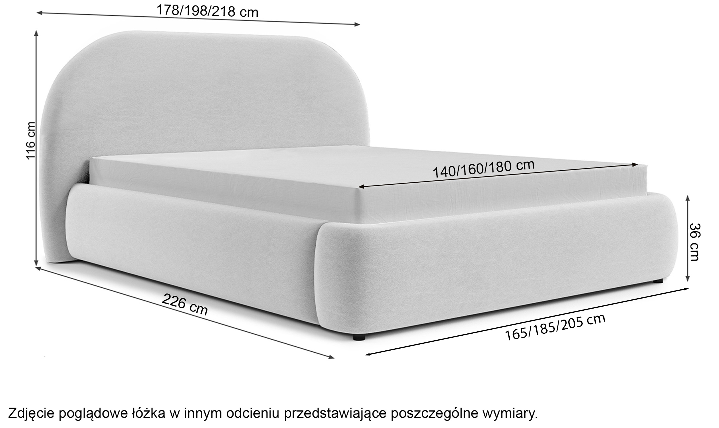 Łóżko tapicerowane 160x200 cm Ovo z pojemnikiem kremowe rama metalowa podnośnik gazowy łatwoczyszczący welur
