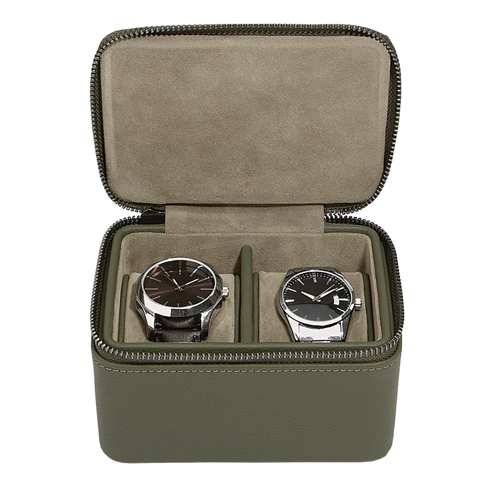 Organizer na biżuterię Pebble Large Travel Watch Box oliwkowy - zdjęcie 1