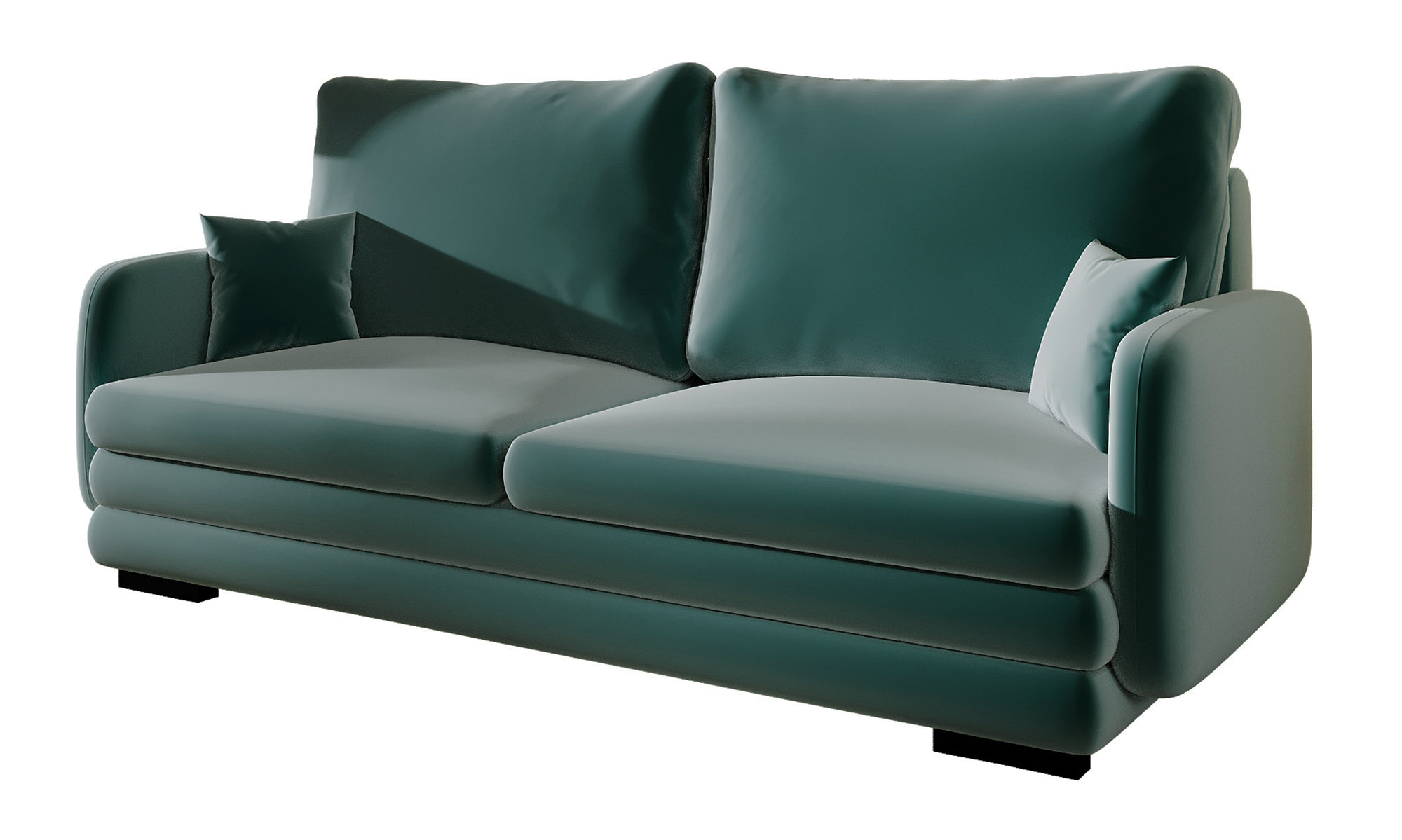 Sofa trzyosobowa Lincino zielona welur - zdjęcie 1