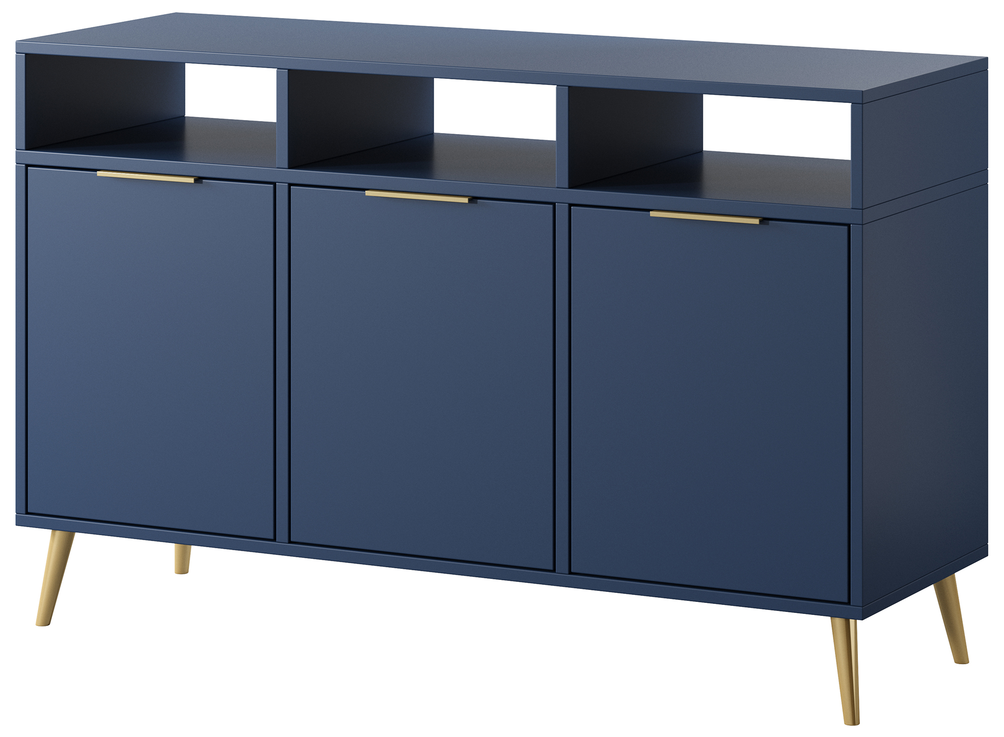Komoda Lerna 120 cm granatowa na złotych nogach  - zdjęcie 1
