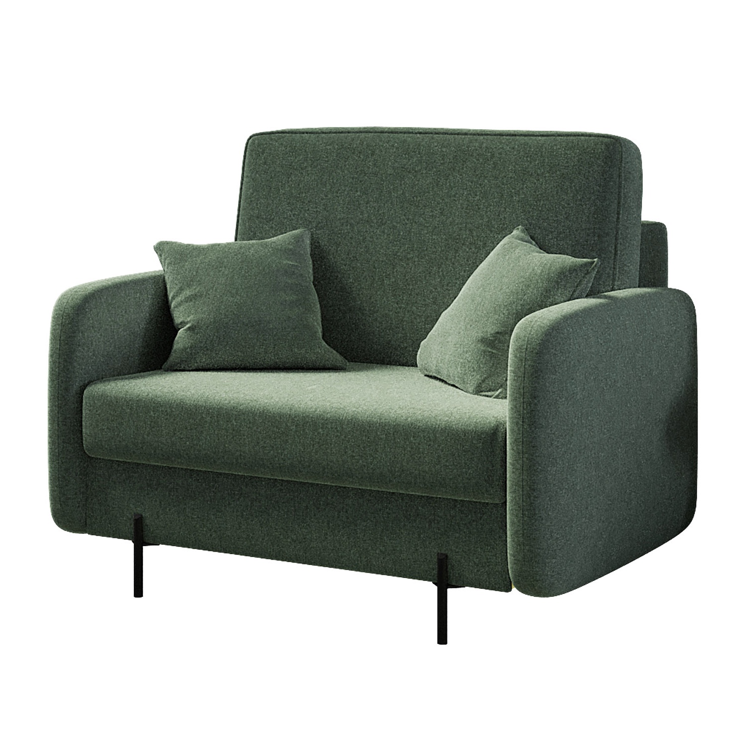 Fotel kubełkowy Solferina zielony w tkaninie łatwoczyszczącej - zdjęcie 1