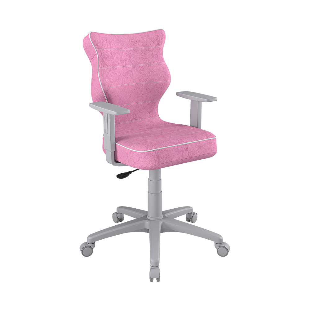 Krzesło biurowe młodzieżowe Duo różowe na szarej podstawie rozmiar 5 - zdjęcie 1