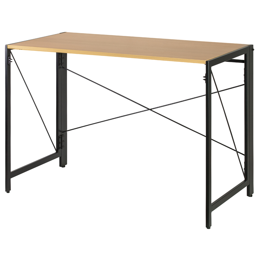 Biurko składane industrialne Quick 110x55 cm czarne-golden teak - zdjęcie 1