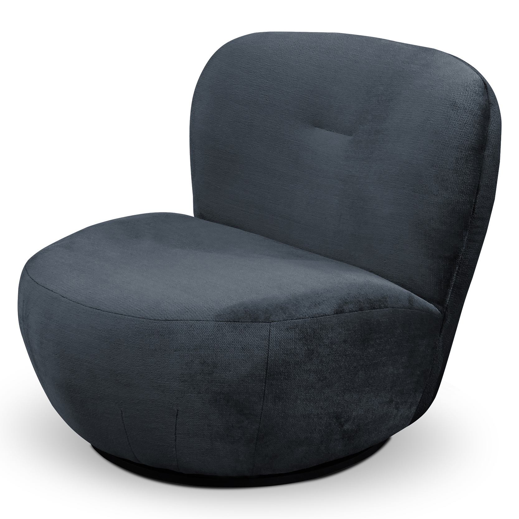 Fotel obrotowy Nicolino granatowy velvet łatwoczyszczący - zdjęcie 1
