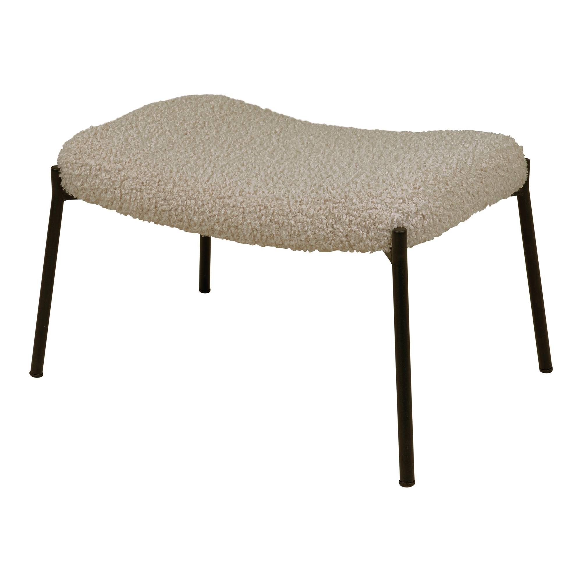 Podnóżek Glaber beżowa tkanina boucle baranek - zdjęcie 1