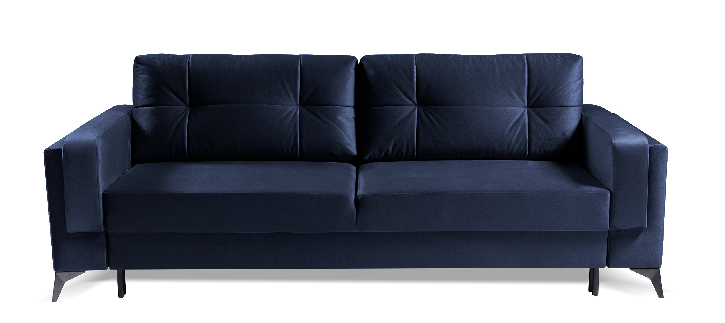 Kanapa rozkładana trzyosobowa Kontiala z pojemnikiem granatowa - zdjęcie 1